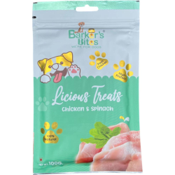 Barkers Bites Dog Treats Licious Chicken Spinach Stick 100 Gm